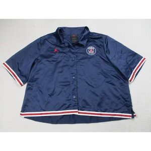 Jordan Paris Saint-Germain Shirt Mens XL Blue Soccer Button Front Nike PSG